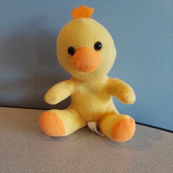 Toy Works Plush Duck Stuffed Animal 6 inch Yellow and Orange - Picture 1 of 4